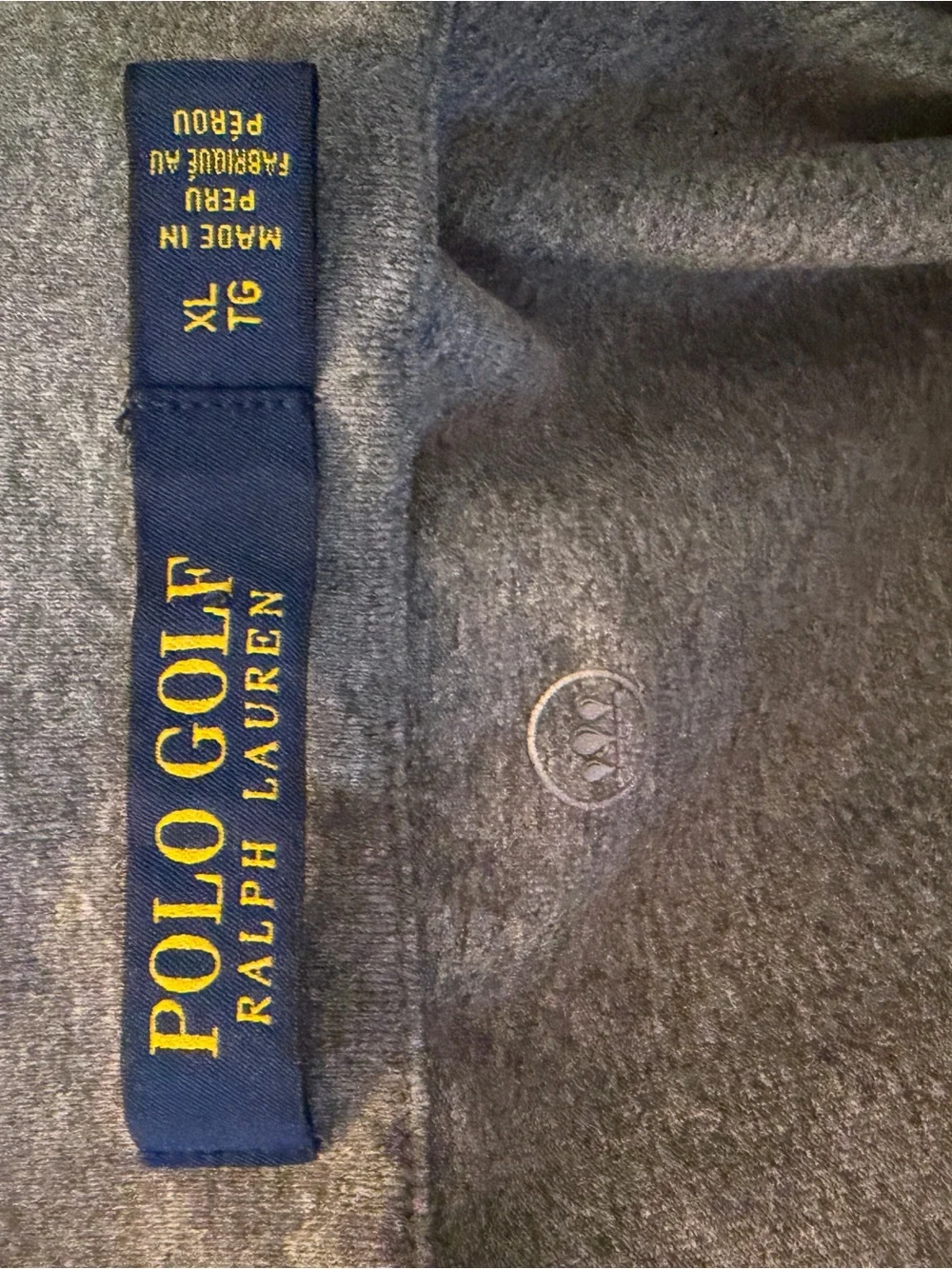 Ralph Lauren Gray Long-Sleeve Polo with White Collar Trim